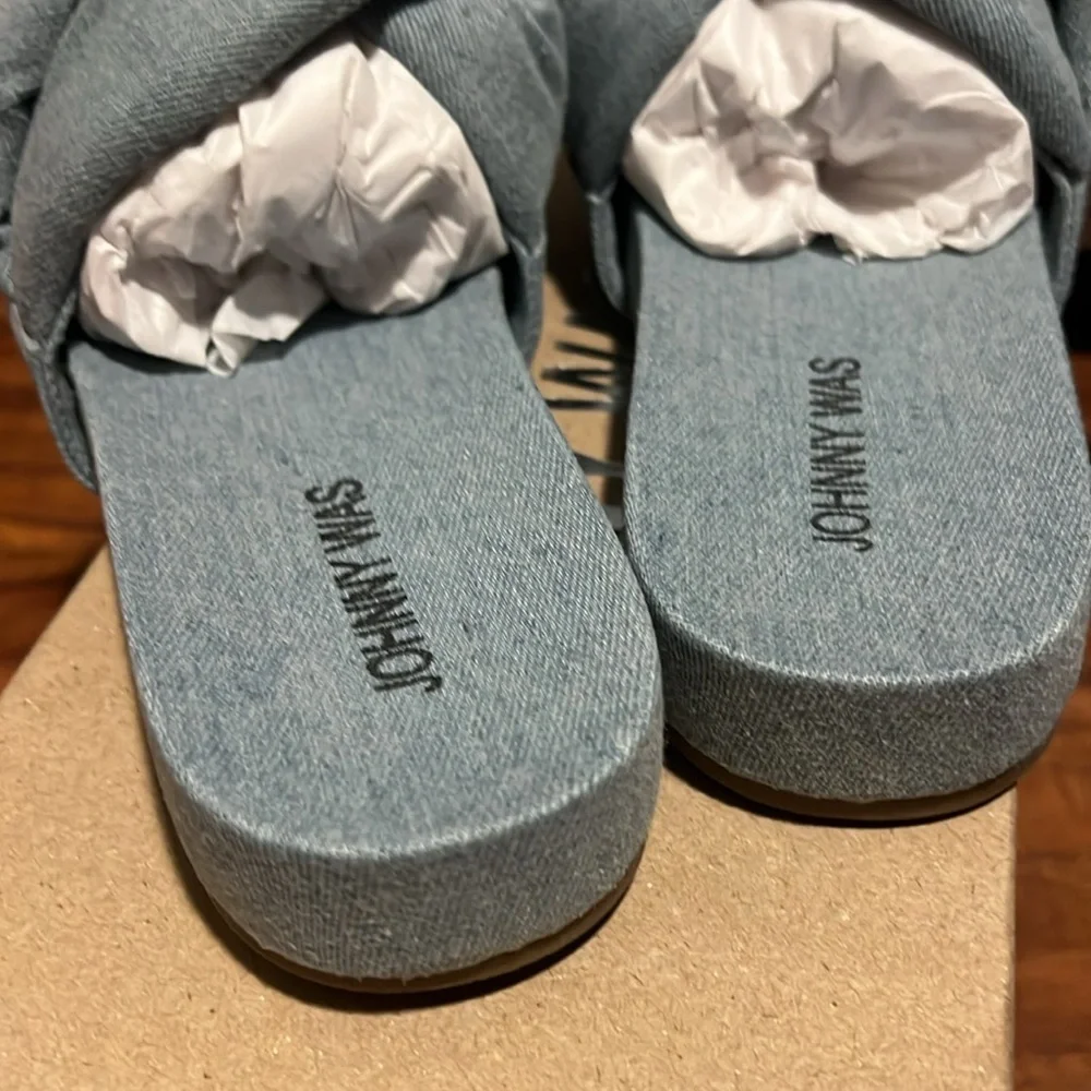 JOHNNY WAS Ojai Sandal in Blue Denim Size 6 - New - Picture 7 of 8